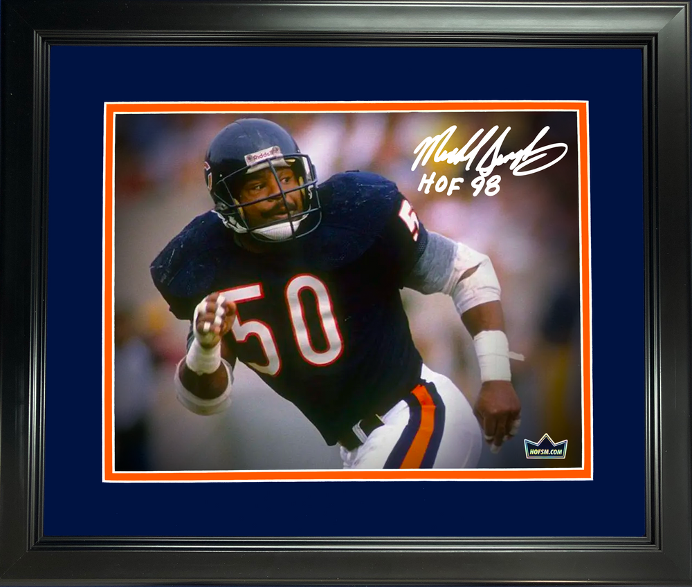 Framed Mike Singletary Chicago Bears Facsimile Laser Engraved Signature Auto 11"x14" Football Photo HOFSM Holo (ONLINE ORDER ONLY)
