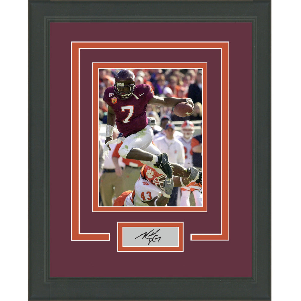 Framed Mike Vick Facsimile Laser Engraved Signature Auto Virginia Tech Hokies 11x14 Football Photo (ONLINE ORDER ONLY)