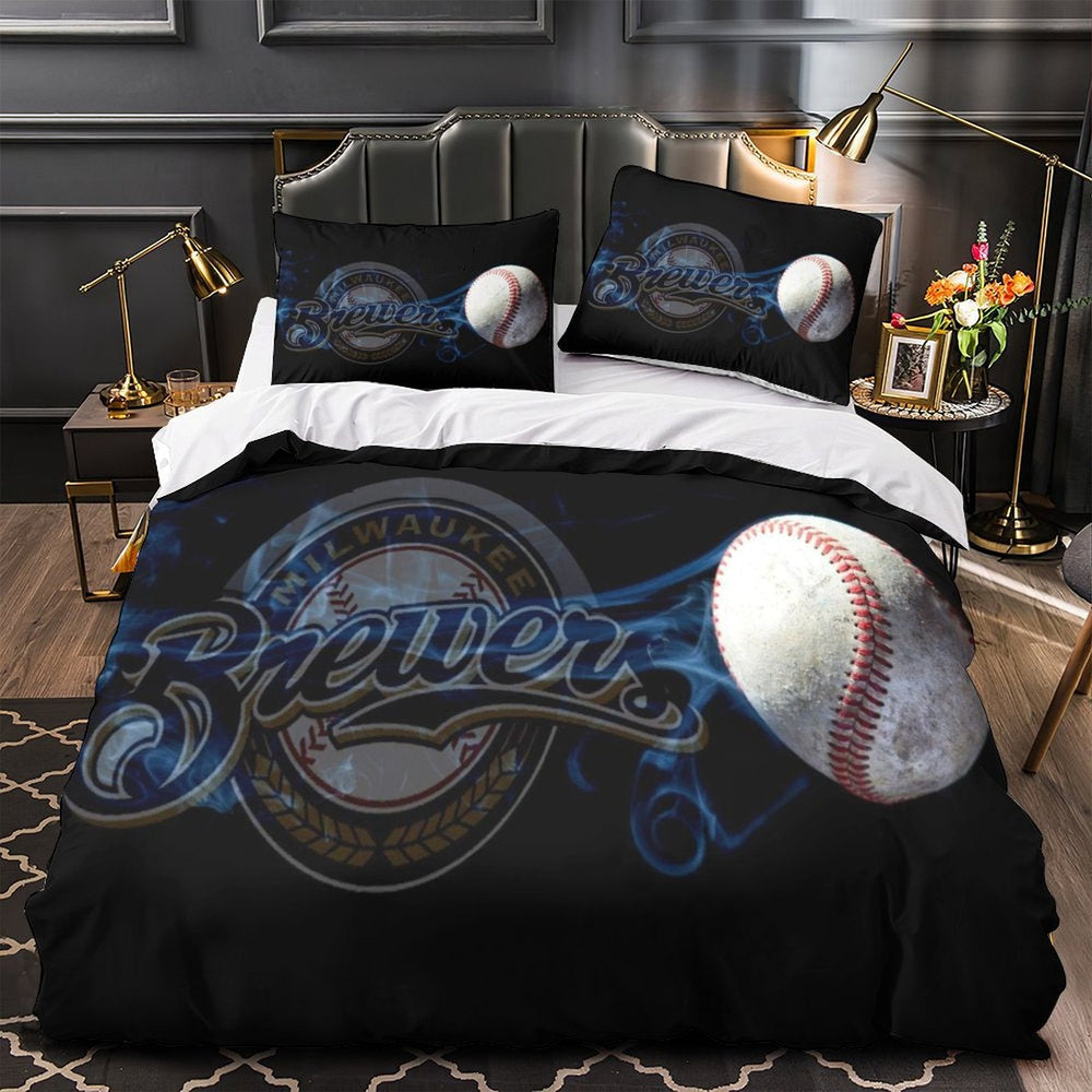 Milwaukee Brewers Bedding Set Quilt Cover Without Filler (Online Order Only)