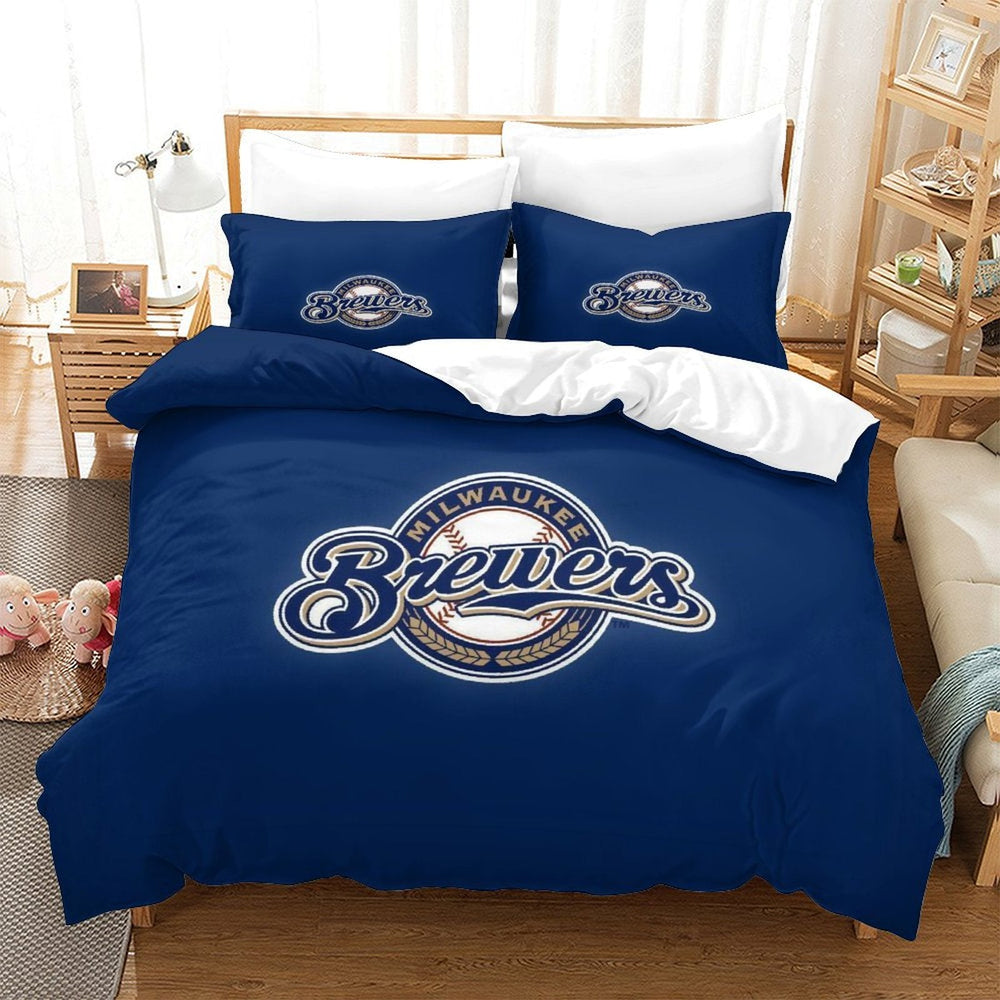Milwaukee Brewers Bedding Set Quilt Cover Without Filler (Online Order Only)