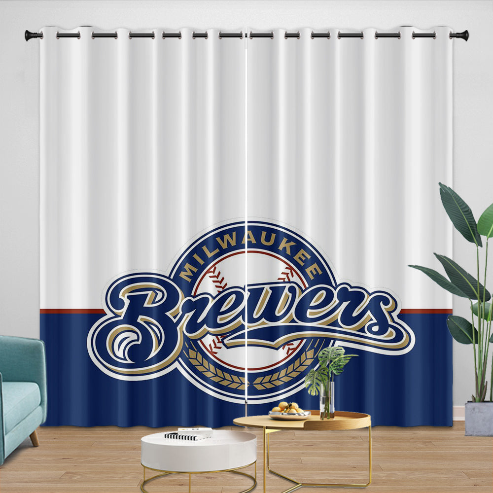 Milwaukee Brewers Curtains Blackout Window Drapes Room Decoration (Online Order Only)