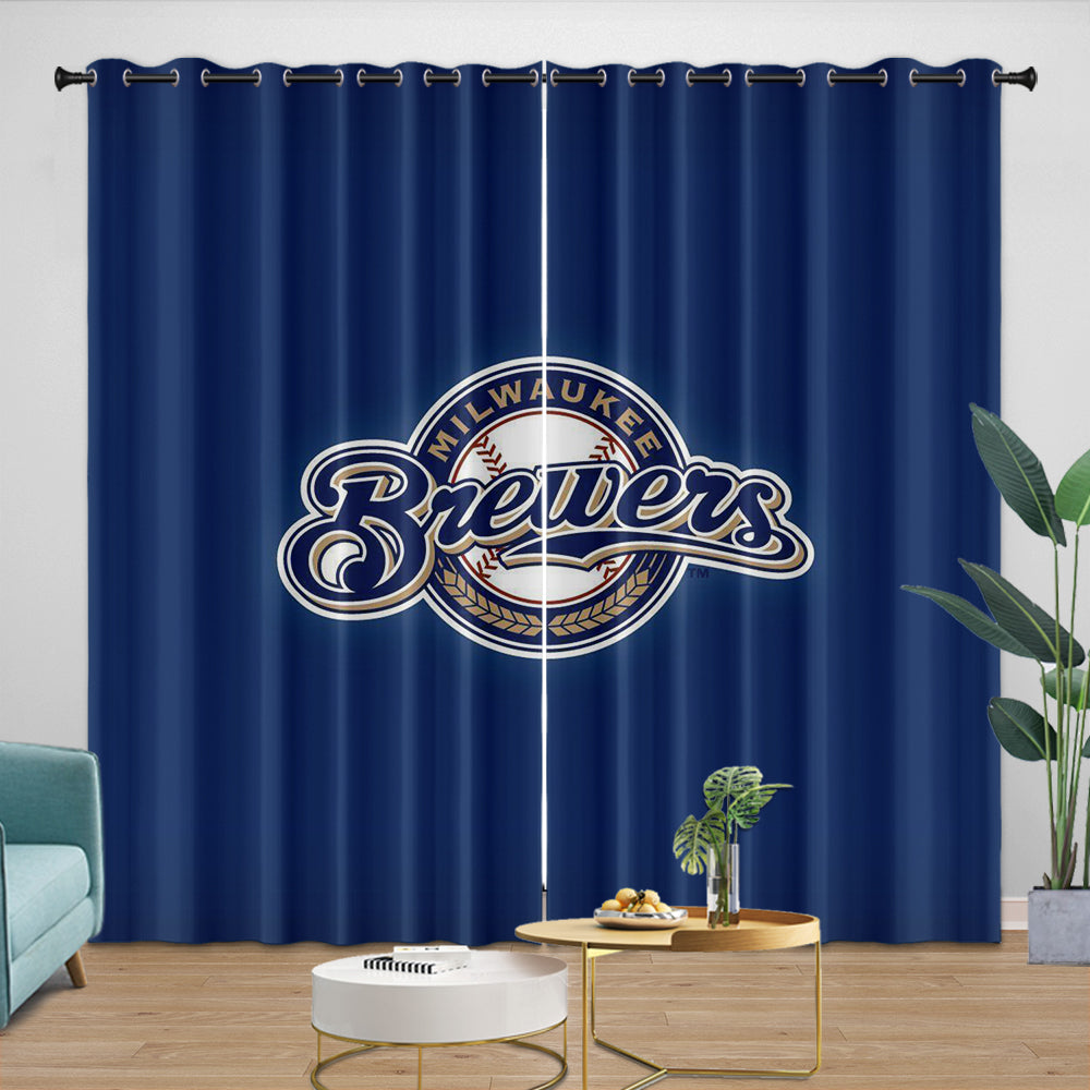 Milwaukee Brewers Curtains Blackout Window Drapes Room Decoration (Online Order Only)