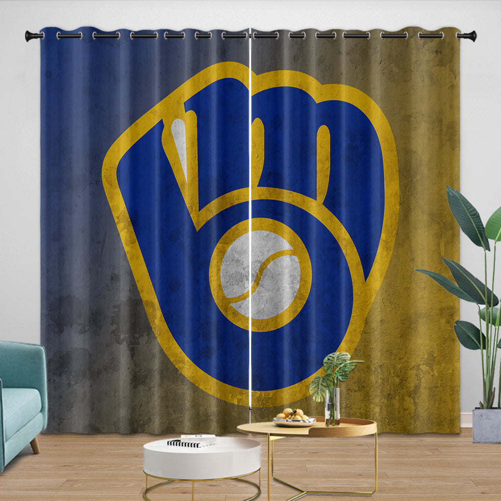 Milwaukee Brewers Curtains Blackout Window Drapes Room Decoration (Online Order Only)