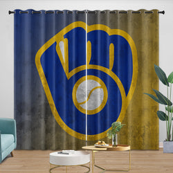 Milwaukee Brewers Curtains Blackout Window Drapes Room Decoration (Online Order Only)