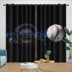 Milwaukee Brewers Curtains Blackout Window Drapes Room Decoration (Online Order Only)