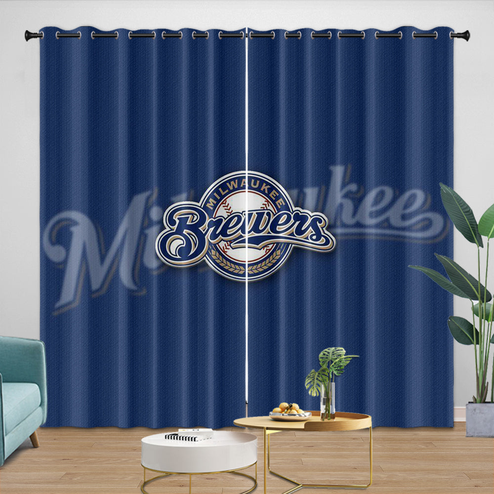 Milwaukee Brewers Curtains Blackout Window Drapes Room Decoration (Online Order Only)