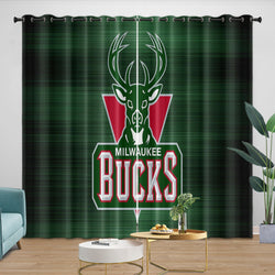 Milwaukee Bucks Curtains Blackout Window Drapes Room Decoration (Online Order Only)