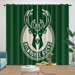 Milwaukee Bucks Curtains Blackout Window Drapes Room Decoration (Online Order Only)
