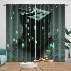 Minecraft Curtains Blackout Window Drapes Kids Room Decoration (Online Order Only)