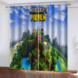 Minecraft Curtains Blackout Window Treatments Drapes for Room Decoration (Online Order Only)
