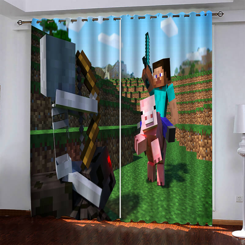 Minecraft Pattern Curtains Blackout Window Drapes (Online Order Only)
