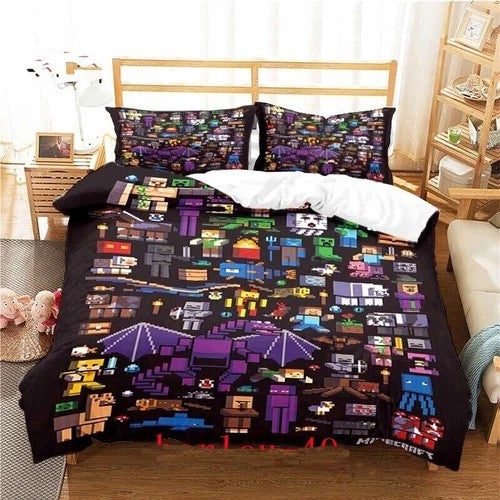 Minecraft Pattern Duvet Cover Kids Room Bedding Sets (ONLINE ORDER ONLY)