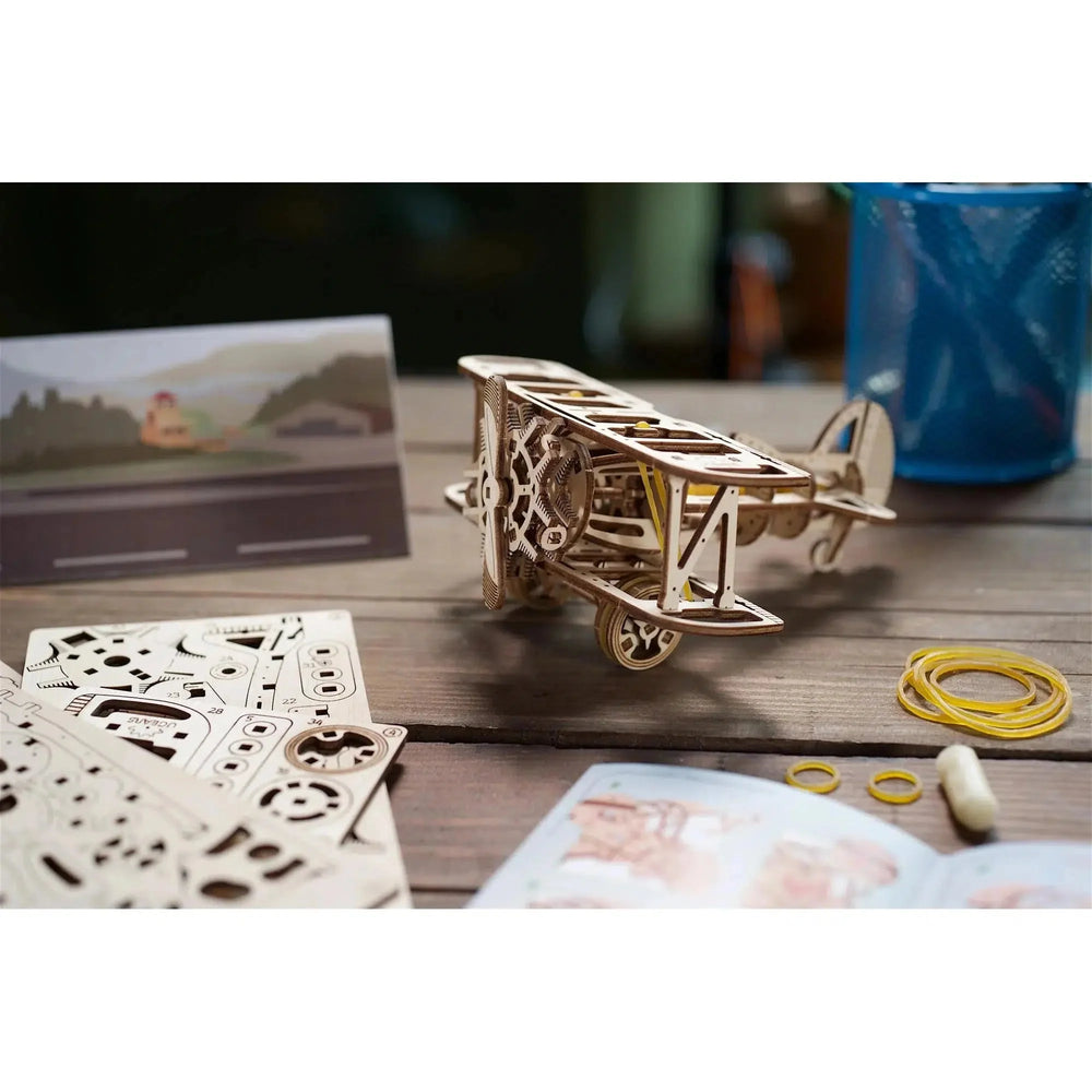 Mini Biplane 3D Wood Model Kit UGEARS (ONLINE ORDER ONLY)