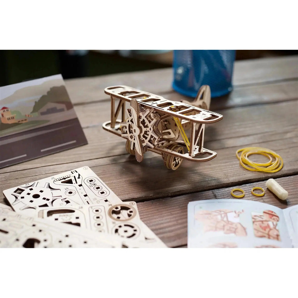 Mini Biplane 3D Wood Model Kit UGEARS (ONLINE ORDER ONLY)