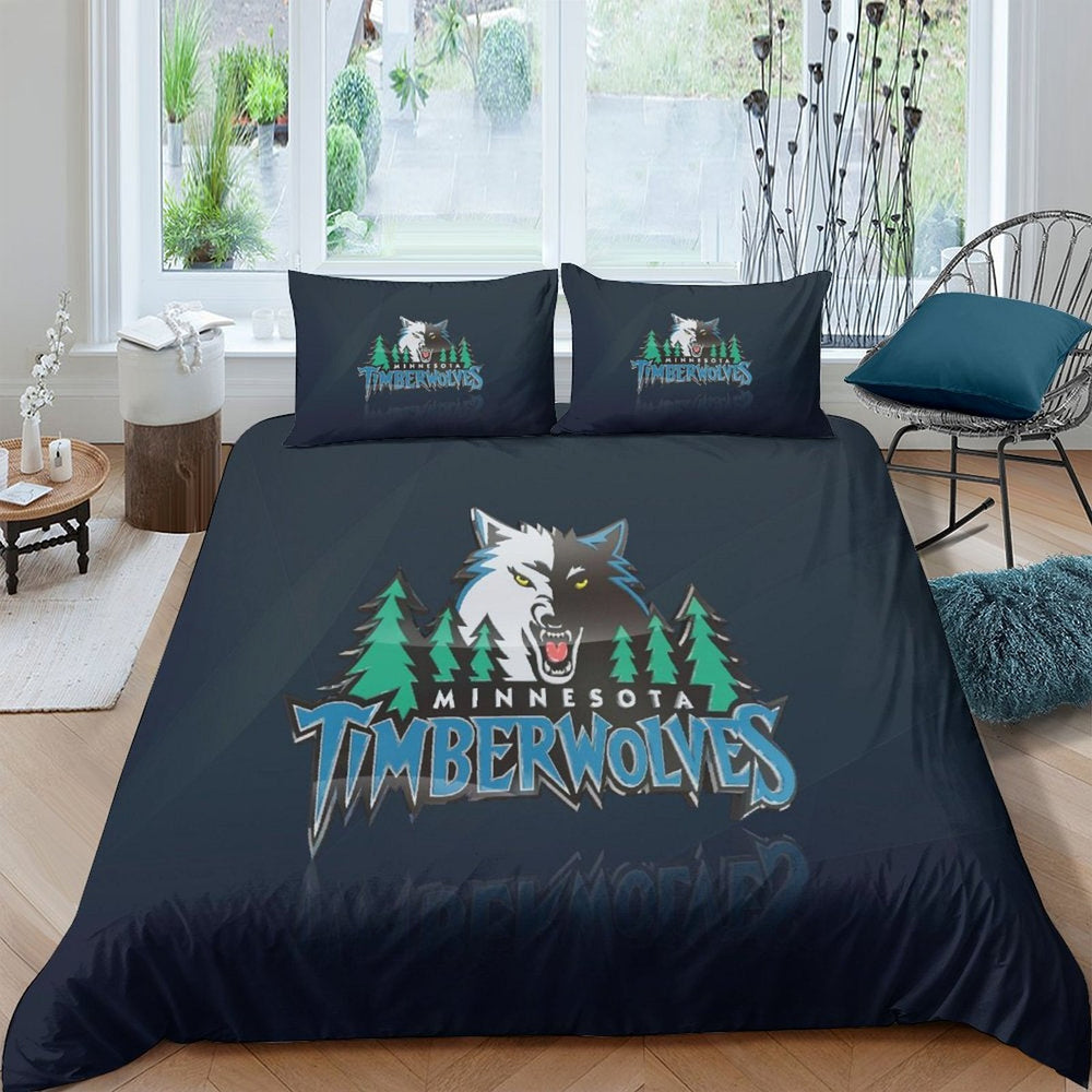 Minnesota Timberwolves Bedding Set Duvet Cover Without Filler (Online Order Only)