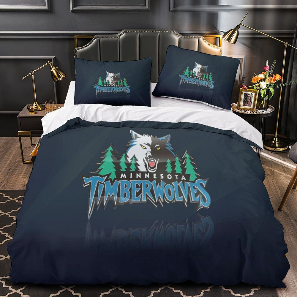 Minnesota Timberwolves Bedding Set Duvet Cover Without Filler (Online Order Only)