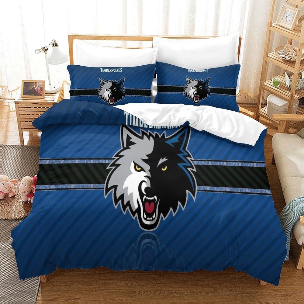 Minnesota Timberwolves Bedding Set Duvet Cover Without Filler (Online Order Only)