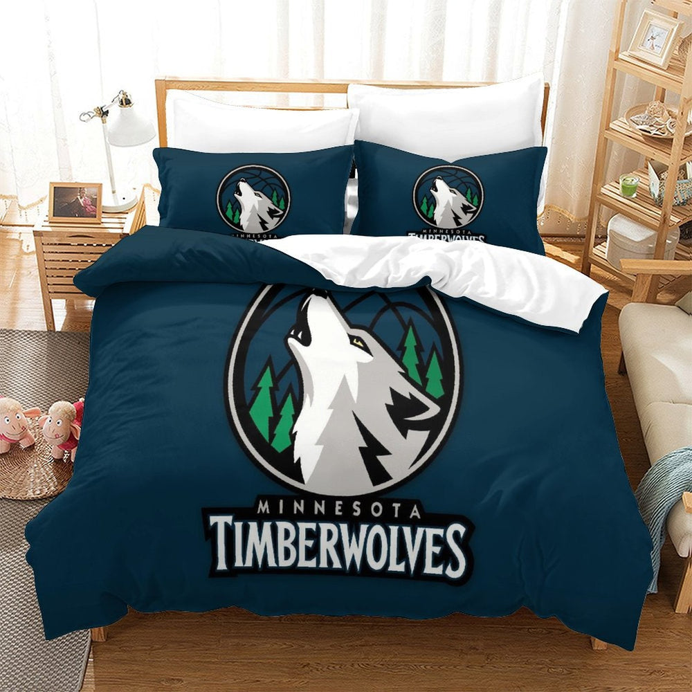 Minnesota Timberwolves Bedding Set Duvet Cover Without Filler (Online Order Only)