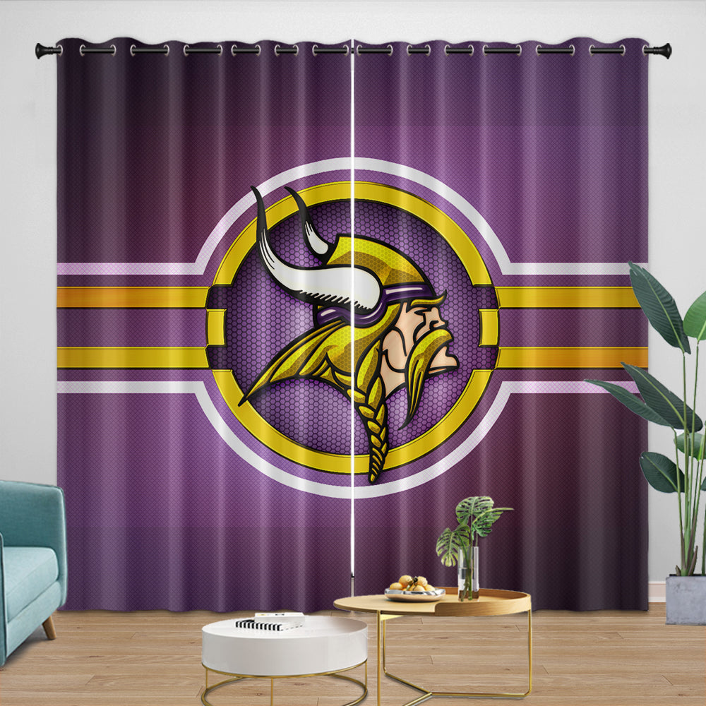 Minnesota Vikings Curtains Blackout Window Drapes Room Decoration (Online Order Only)