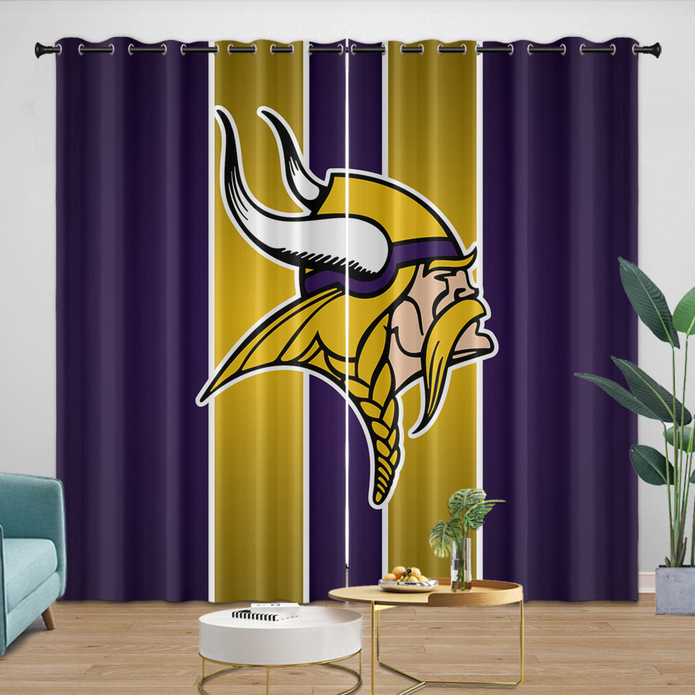 Minnesota Vikings Curtains Blackout Window Drapes Room Decoration (Online Order Only)