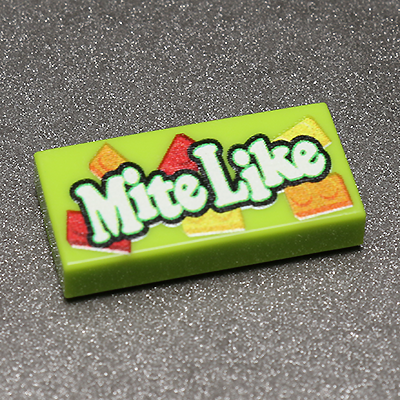 Mite Like Custom Printed 1x2 Tile made using LEGO parts - B3 Customs (Online Order Only)