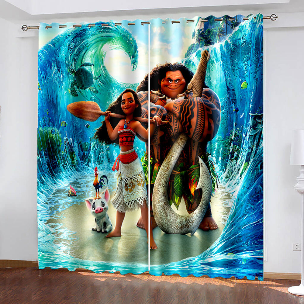 Moana Curtains Pattern Blackout Window Drapes (Online Order Only)