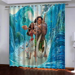 Moana Curtains Pattern Blackout Window Drapes (Online Order Only)