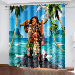 Moana Curtains Pattern Blackout Window Drapes (Online Order Only)