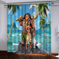 Moana Curtains Pattern Blackout Window Drapes (Online Order Only)