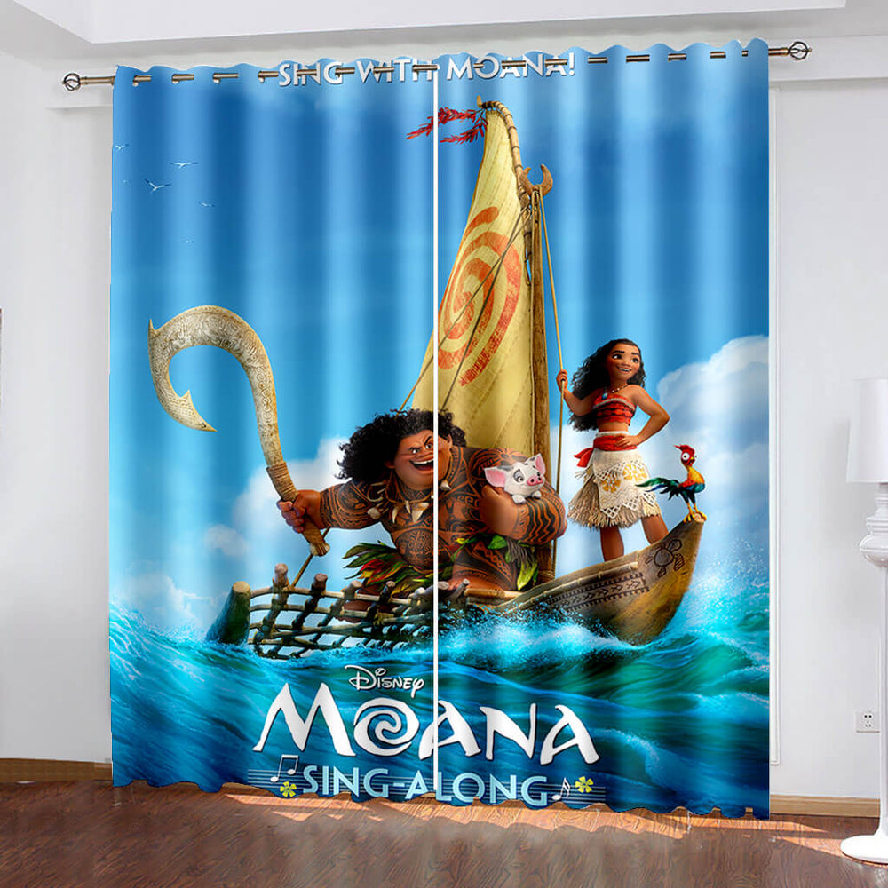 Moana Curtains Pattern Blackout Window Drapes (Online Order Only)