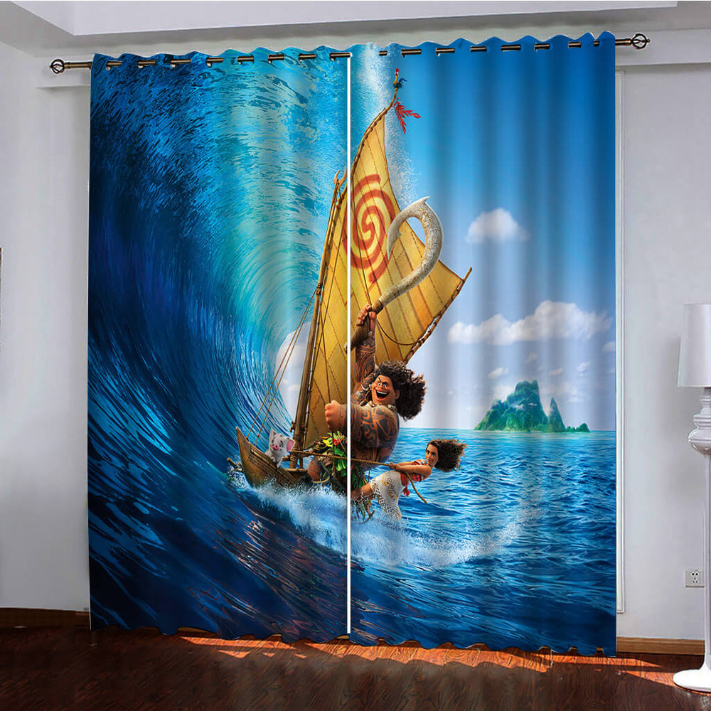 Moana Curtains Pattern Blackout Window Drapes (Online Order Only)