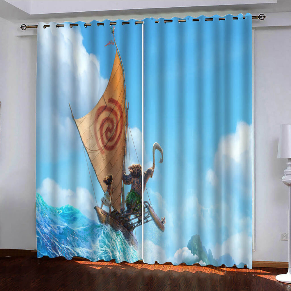 Moana Curtains Pattern Blackout Window Drapes (Online Order Only)