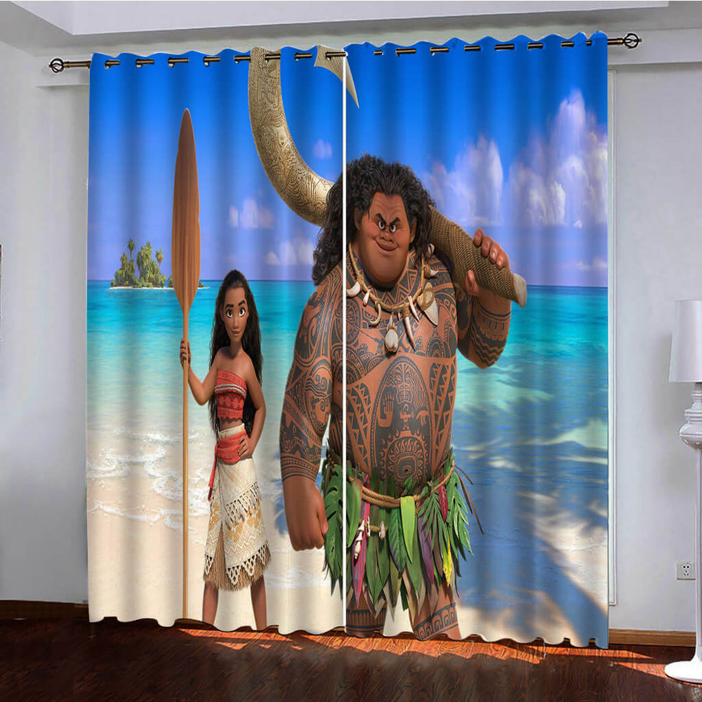 Moana Curtains Pattern Blackout Window Drapes (Online Order Only)