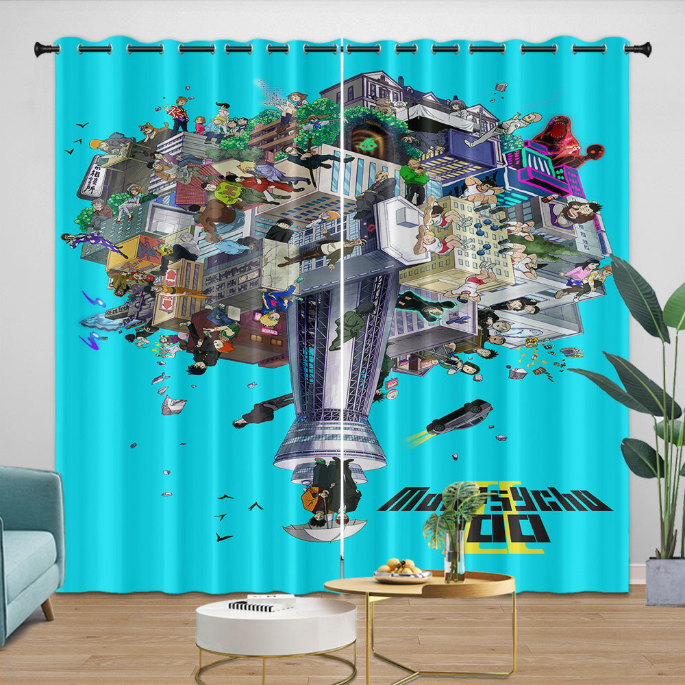 Mob Psycho 100 Curtains Blackout Window Drapes Room Decoration (Online Order Only)