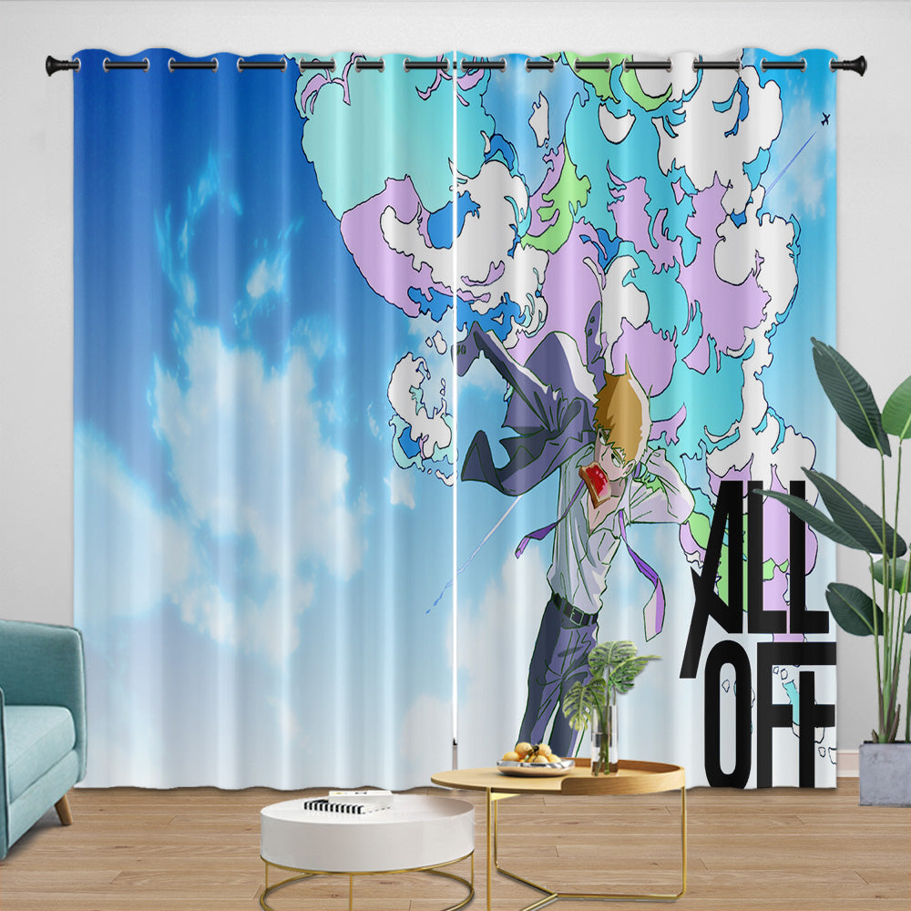 Mob Psycho 100 Curtains Blackout Window Drapes Room Decoration (Online Order Only)