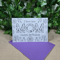 Coloring Mom Happy Birthday Card 1 (ONLINE ORDER ONLY)