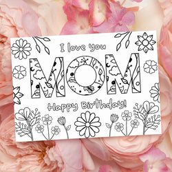 Coloring Mom Happy Birthday Card 1 (ONLINE ORDER ONLY)