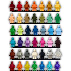 Monochrome Custom Minifigures – 40+ Vibrant Colors! (ONLINE ORDER ONLY)