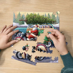 Motorcycle Santa 210 Piece Jigsaw Puzzle Boardwalk (ONLINE ORDER ONLY)