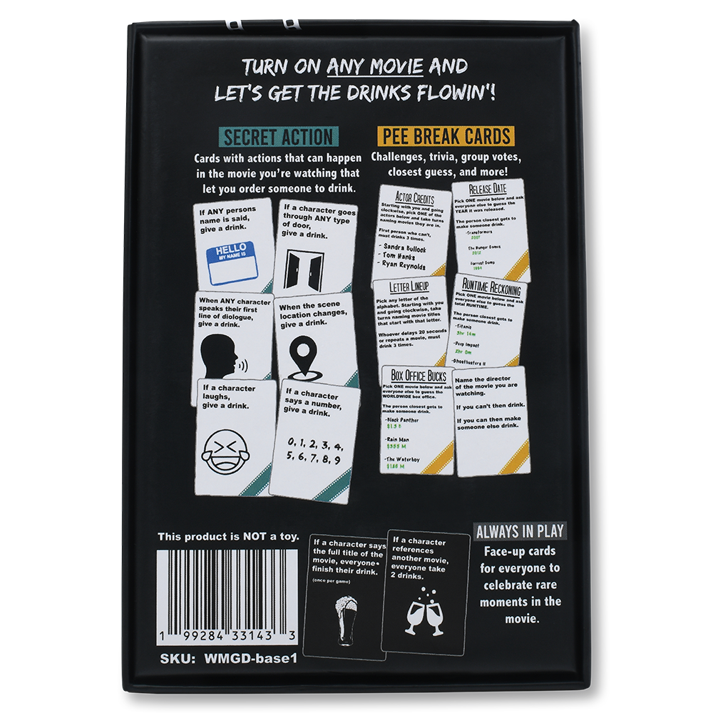 WATCH MOVIES, GET DRUNK - The Live Movie Drinking Game (Online Order Only)