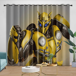 Movie Bumblebee Curtains Pattern Blackout Window Drapes Room Decoration (ONLINE ORDER ONLY)