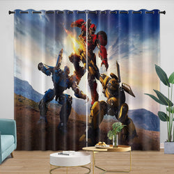 Movie Bumblebee Curtains Pattern Blackout Window Drapes Room Decoration (ONLINE ORDER ONLY)