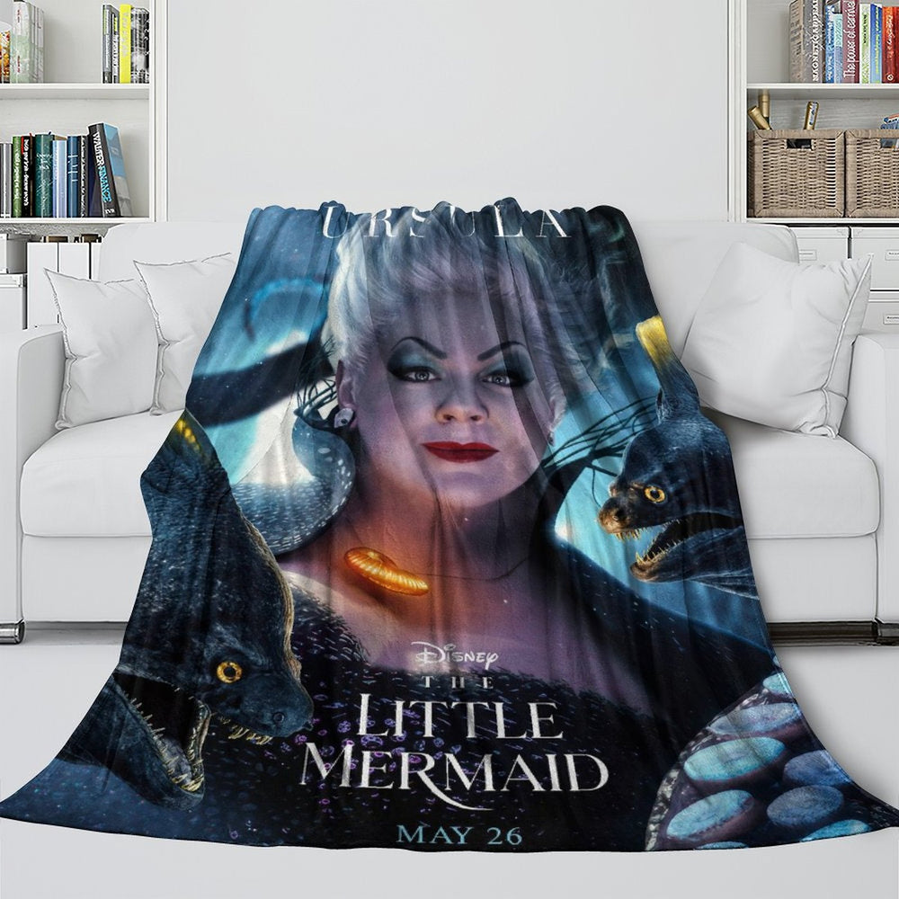 Movie The Little Mermaid Blanket Flannel Throw Room Decoration (Online Order Only)