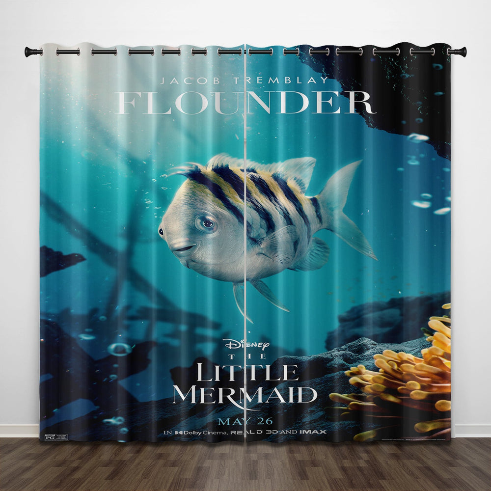 The Little Mermaid Curtains Pattern Blackout Window Drapes (Online Order Only)