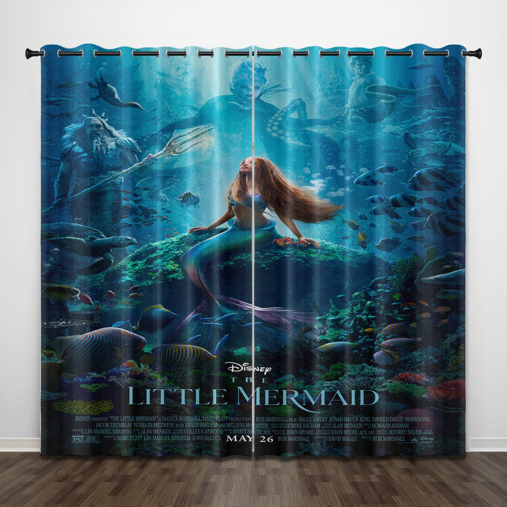 The Little Mermaid Curtains Pattern Blackout Window Drapes (Online Order Only)
