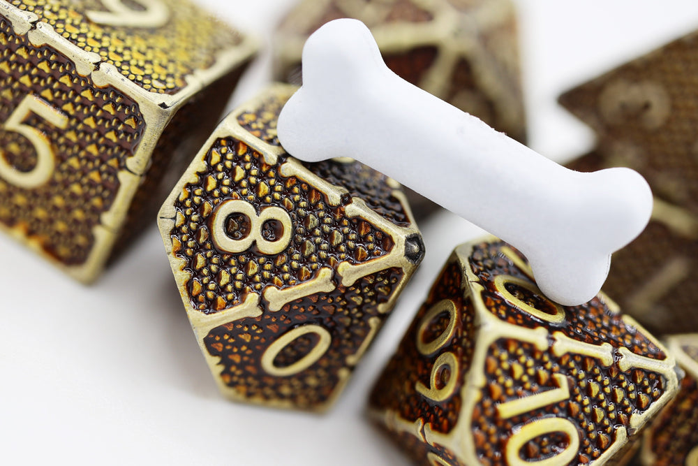 Muddy Paw Prints - Metal RPG Dice Set (ONLINE ORDER ONLY)