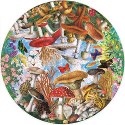 Mushroom & Butterflies 500 Piece Round Jigsaw Puzzle eeBoo (ONLINE ORDER ONLY)