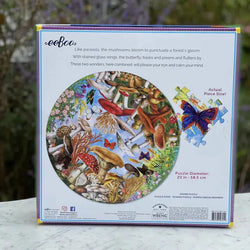 Mushroom & Butterflies 500 Piece Round Jigsaw Puzzle eeBoo (ONLINE ORDER ONLY)