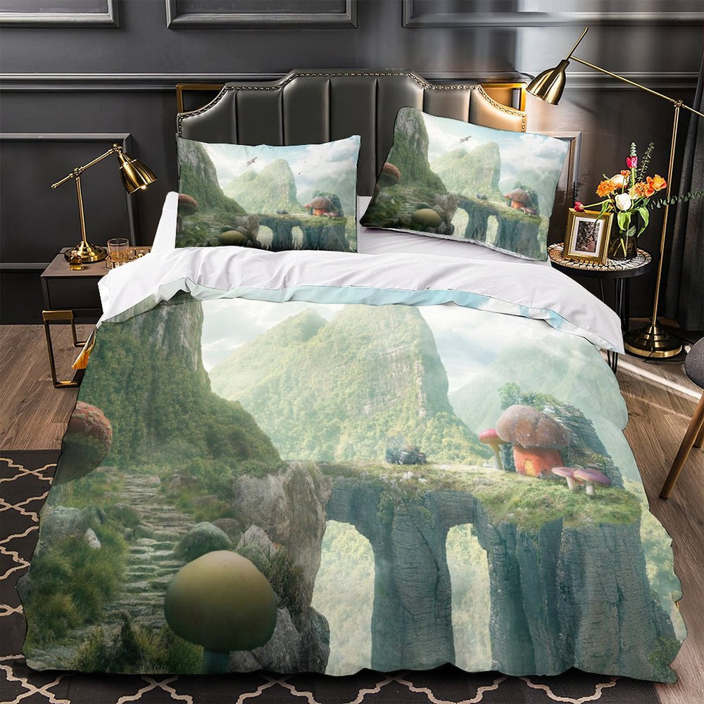 Mushroom House Bedding Set Pattern Quilt Cover (Online Order Only)