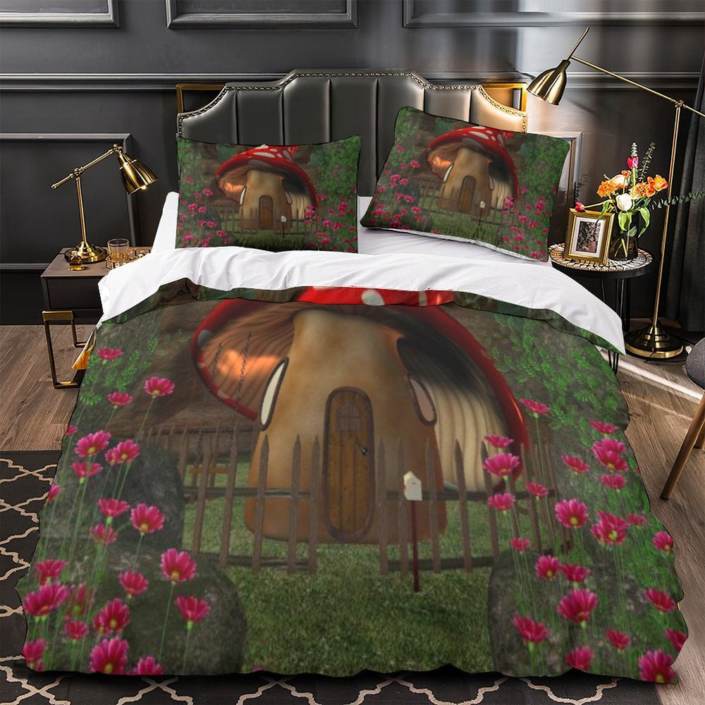 Mushroom House Bedding Set Quilt Cover Room Decoration (Online Order Only)